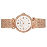  Shop Authentic Versace Meander White Dial Rose Gold Mesh Bracelet Watch for Women - VELW00620 - Luxxuri