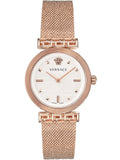  Shop Authentic Versace Meander White Dial Rose Gold Mesh Bracelet Watch for Women - VELW00620 - Luxxuri