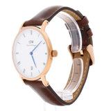  Shop Authentic Daniel Wellington Dapper Bristol White Dial Brown Leather Strap Watch For Women - DW00100094 - Luxxuri