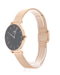 Shop Authentic Daniel Wellington Classic Melrose Black Dial Rose Gold Mesh Bracelet Watch For Women - DW00100161 - Luxxuri