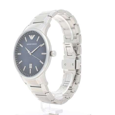  Shop Authentic Emporio Armani Renato Quartz Blue Dial Silver Steel Strap Watch For Men - AR11182 - Luxxuri