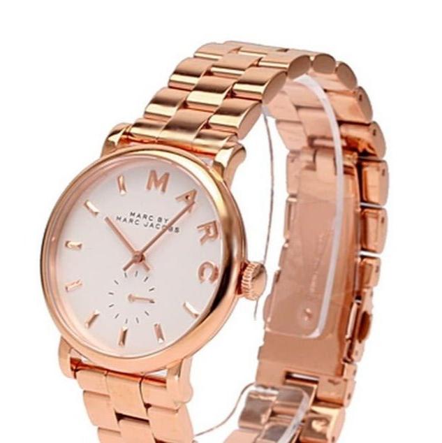 Shop Authentic Marc Jacobs Baker White Dial Rose Gold Steel Strap Watch for Women - MBM3244 - Luxxuri