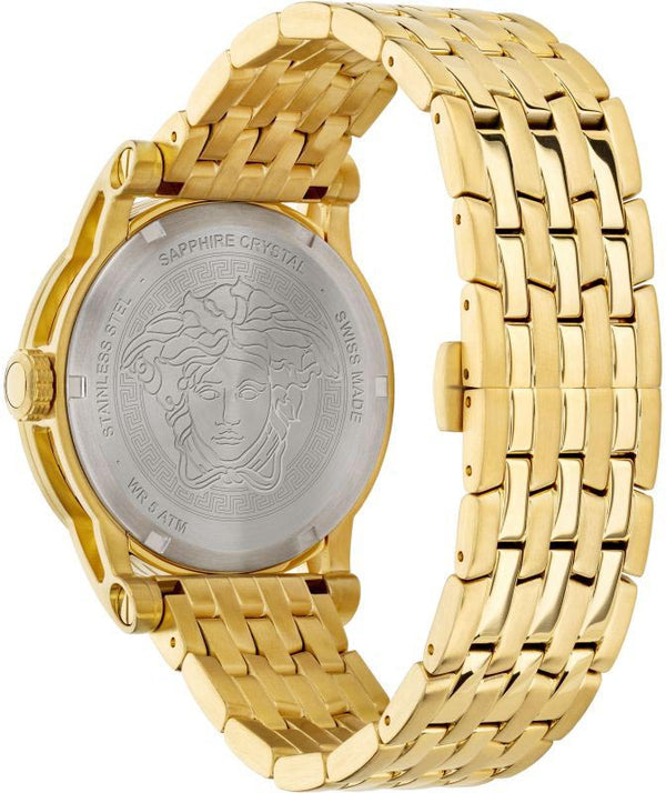  Shop Authentic Versace Code Quartz Silver Dial Gold Steel Strap Watch For Men - VEPO00420 - Luxxuri