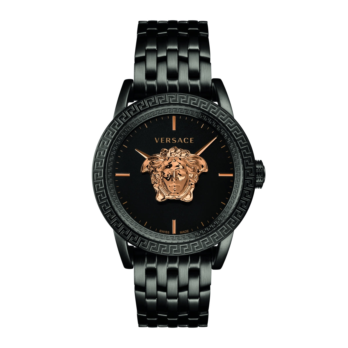  Shop Authentic Versace Palazzo Empire Black Dial Black Steel Strap Watch for Men - VERD00518 - Luxxuri