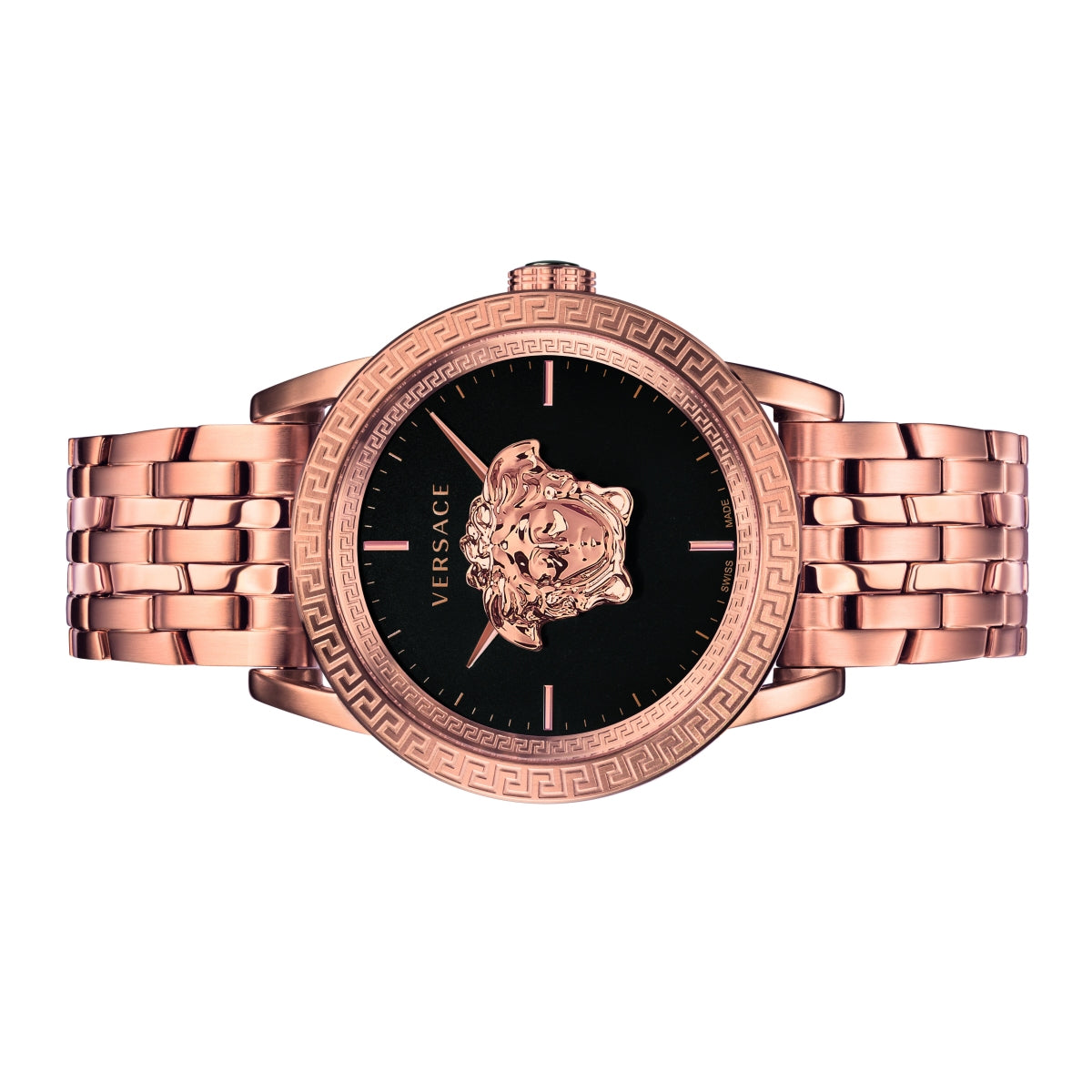  Shop Authentic Versace Palazzo Empire Black Dial Rose Gold Steel Strap Watch for Men - VERD00718 - Luxxuri
