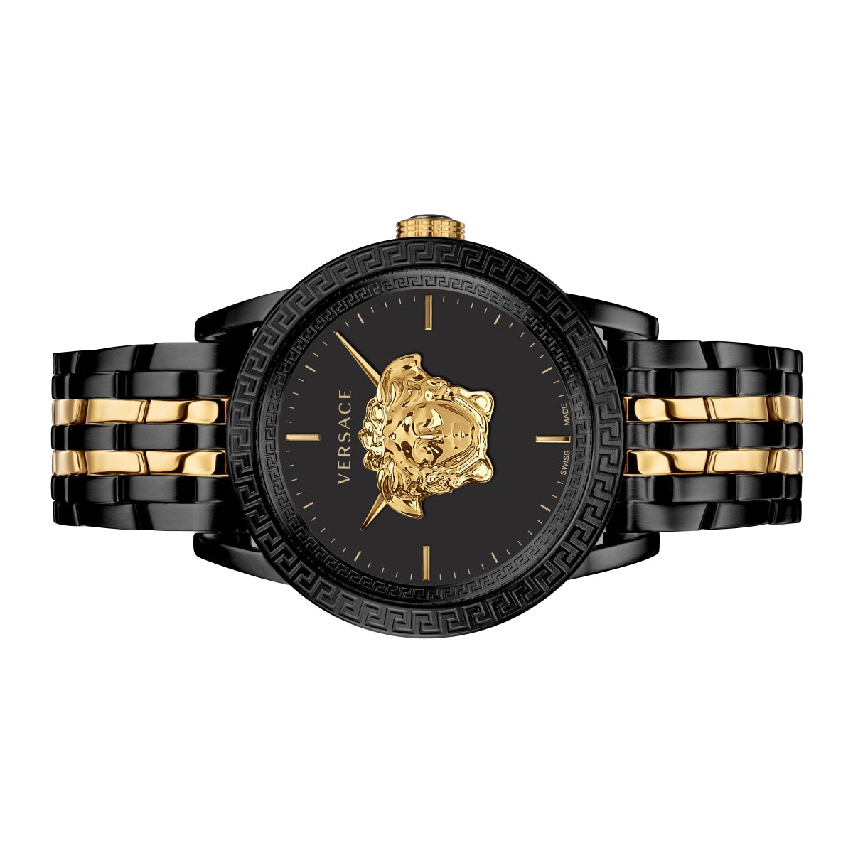  Shop Authentic Versace Palazzo Empire Black Dial Two Tone Steel Strap Watch for Men - VERD01119 - Luxxuri