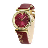  Shop Authentic Versace V-Motif Red Dial Red Leather Strap Watch for Women - VERE00418 - Luxxuri