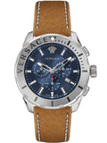  Shop Authentic Versace Casual Chronograph Blue Dial Brown Leather Strap Watch for Men - VERG002-18 - Luxxuri