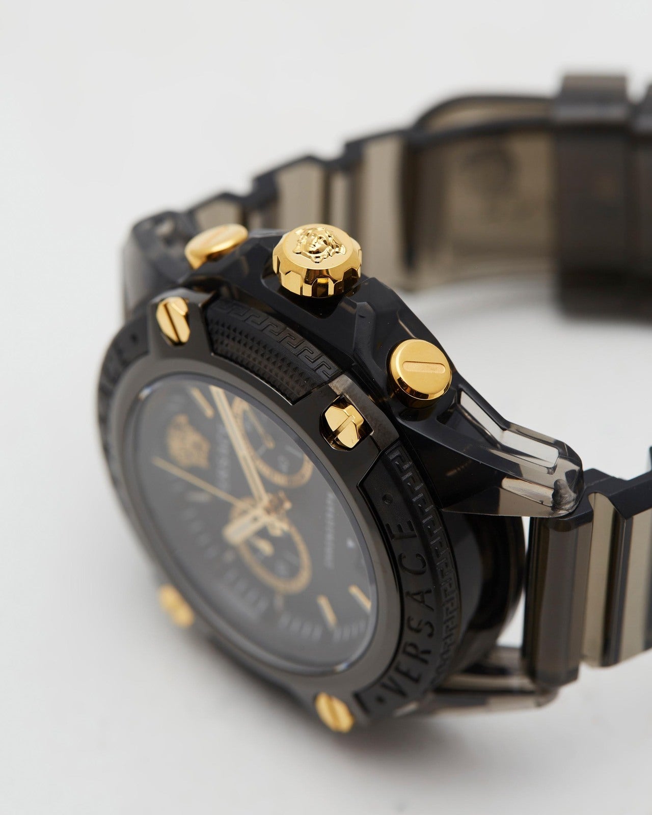  Shop Authentic Versace Icon Active Chronograph Black Dial Black Steel Strap Watch for Men - VEZ700421 - Luxxuri