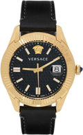  Shop Authentic Versace Greca Time Quartz Black Dial Brown Leather Strap Watch For Men - VE3K00222 - Luxxuri