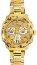  Shop Authentic Versace Dylos Chronograph Gold Dial Gold Steel Strap Watch for Men - VQC040015 - Luxxuri