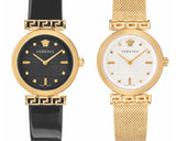  Shop Authentic Versace Greca Meander Black Dial Black Leather Strap Watch for Women - VELW00420 - Luxxuri