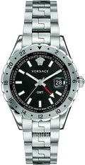  Shop Authentic Versace Hellenyium GMT Black Dial Silver Steel Strap Watch for Men - V11020015 - Luxxuri