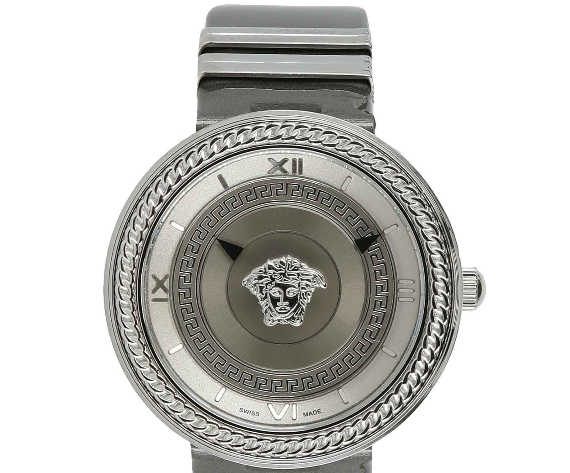  Shop Authentic Versace V Metal Icon Silver Dial Silver & Grey Strap Watch for Women - VLC120016 - Luxxuri