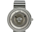  Shop Authentic Versace V Metal Icon Silver Dial Silver & Grey Strap Watch for Women - VLC120016 - Luxxuri