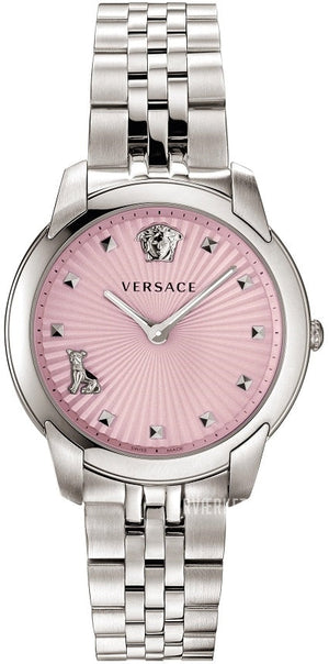  Shop Authentic Versace Audrey Quartz Pink Dial Silver Steel Strap Watch for Women - VELR00419 - Luxxuri