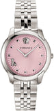  Shop Authentic Versace Audrey Quartz Pink Dial Silver Steel Strap Watch for Women - VELR00419 - Luxxuri