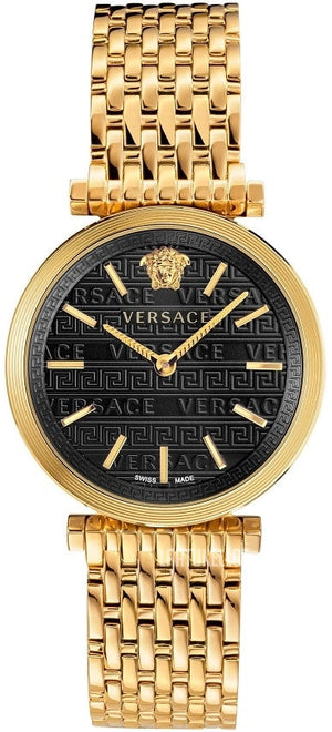  Shop Authentic Versace V-Twist Black Dial Gold Mesh Bracelet Watch for Women - VELS00819 - Luxxuri