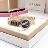  Shop Authentic Versace V Virtus Quartz Black Dial Gold Steel Strap Watch For Women - VET300121 - Luxxuri