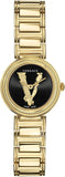  Shop Authentic Versace V Virtus Quartz Black Dial Gold Steel Strap Watch For Women - VET300121 - Luxxuri