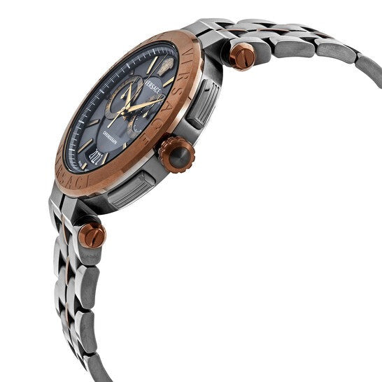  Shop Authentic Versace Aion Chronograph Black Dial Grey Steel Strap Watch for Men  - VBR050017 - Luxxuri