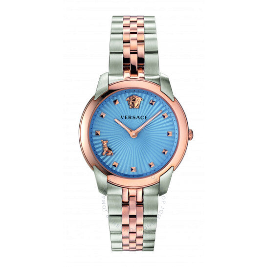  Shop Authentic Versace Audrey Quartz Blue Dial Two Tone Steel Strap Watch for Women - VELR00619 - Luxxuri