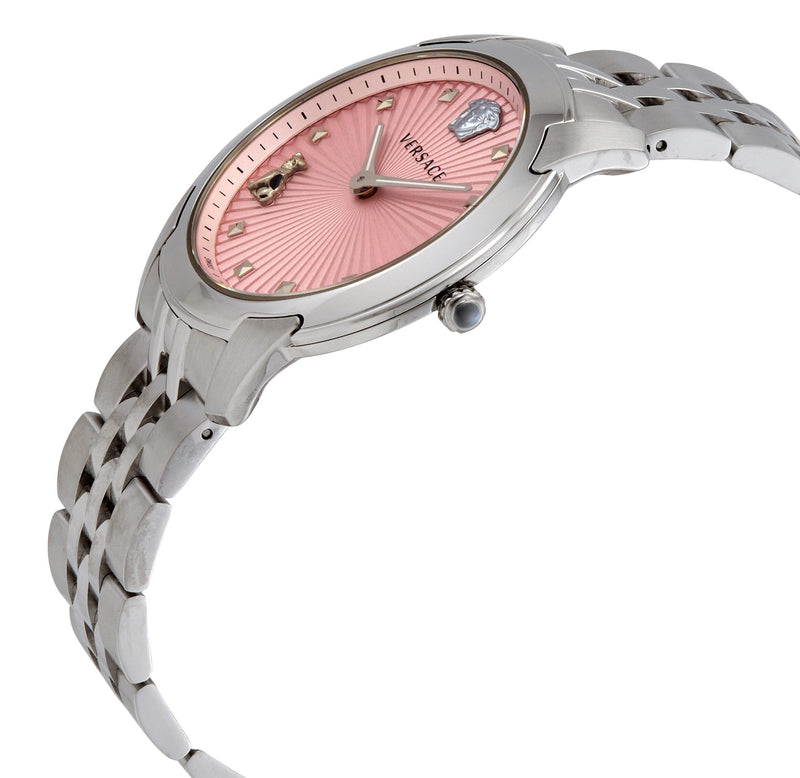  Shop Authentic Versace Audrey Quartz Pink Dial Silver Steel Strap Watch for Women - VELR00419 - Luxxuri