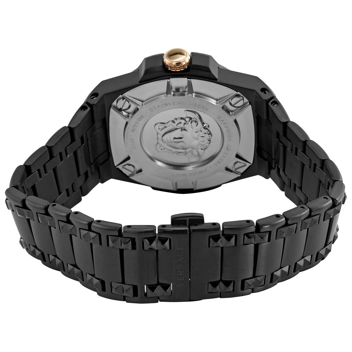  Shop Authentic Versace Chain Reaction Quartz Black Dial Black Steel Strap Watch for Men - VEDY00719 - Luxxuri