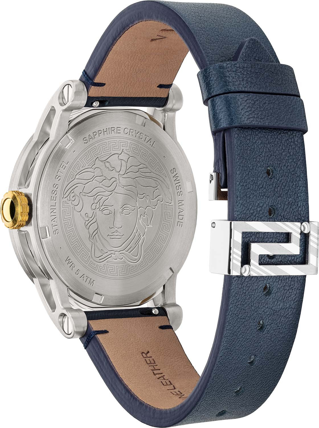  Shop Authentic Versace Viamond Quartz White Dial Blue Leather Strap Watch For Men - VEPO00120 - Luxxuri