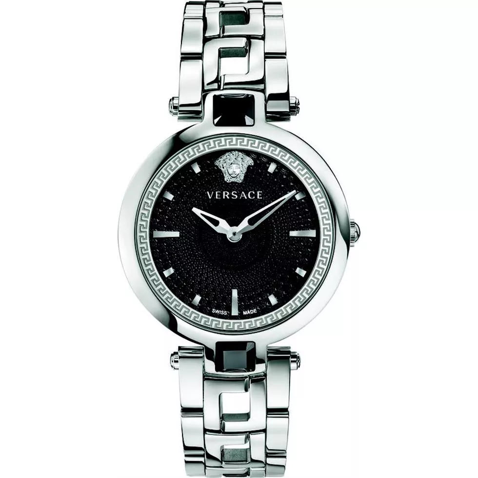  Shop Authentic Versace Crystal Gleam Guilloche  Black Dial Silver Steel Strap Watch for Women - VAN030016 - Luxxuri