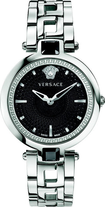  Shop Authentic Versace Crystal Gleam Guilloche  Black Dial Silver Steel Strap Watch for Women - VAN030016 - Luxxuri
