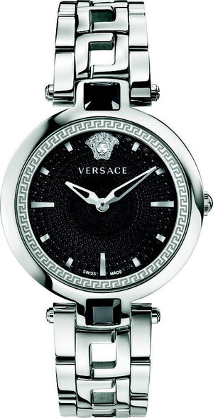  Shop Authentic Versace Crystal Gleam Guilloche  Black Dial Silver Steel Strap Watch for Women - VAN030016 - Luxxuri