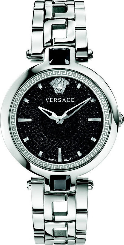  Shop Authentic Versace Crystal Gleam Guilloche  Black Dial Silver Steel Strap Watch for Women - VAN030016 - Luxxuri