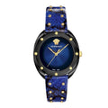  Shop Authentic Versace Shadov Quartz Black Dial Blue Leather Strap Watch for Men - VEBM00418 - Luxxuri