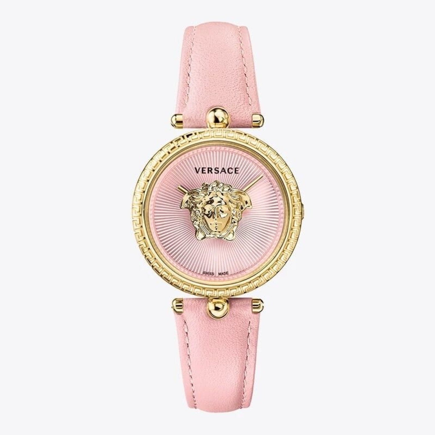  Shop Authentic Versace Palazzo Empire Pink Dial Pink Leather Strap Watch for Women - VCO030017 - Luxxuri