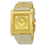  Shop Authentic Versace DV-25 Gold Dial Off White Leather Strap Watch for Women - VQF030015 - Luxxuri