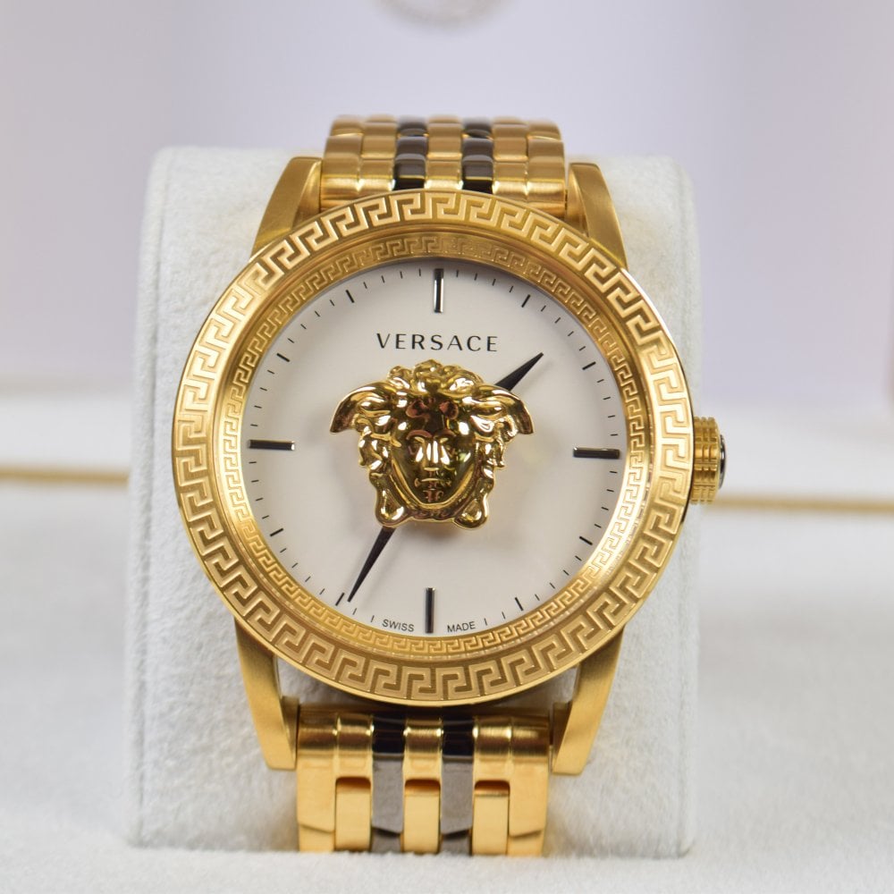 Versace Palazzo Empire White Dial Two Tone Steel Strap Watch for Men - VERD00418