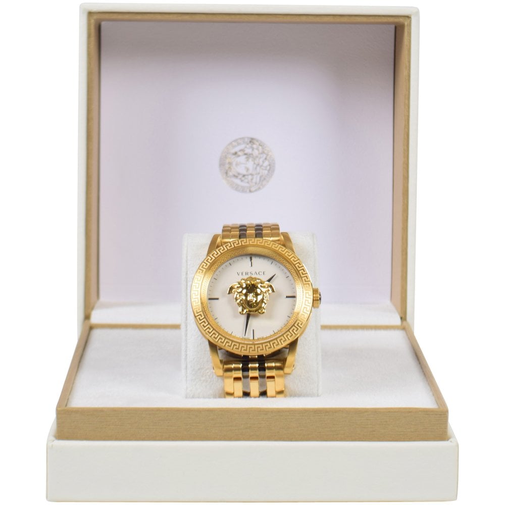  Shop Authentic Versace Palazzo Empire White Dial Two Tone Steel Strap Watch for Men - VERD00418 - Luxxuri