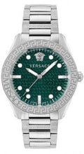  Shop Authentic Versace Greca Action Chronograph Quartz Green Dial Silver Steel Strap Watch for Men - VE3J00422 - Luxxuri