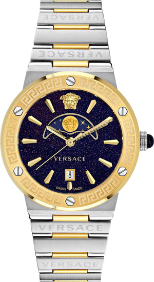  Shop Authentic Versace Greca Logo Moonphase Black Dial Two Tone Steel Strap Watch for Men - VE7G00223 - Luxxuri