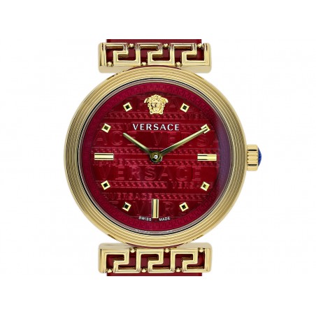  Shop Authentic Versace Greca Meander Red Dial Red Leather Strap Watch for Women - VELW00320 - Luxxuri