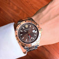  Shop Authentic Versace Hellenyium GMT Black Dial Two Tone Steel Strap Watch for Men - V11040015 - Luxxuri