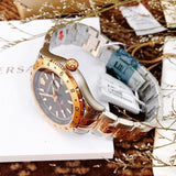  Shop Authentic Versace Hellenyium GMT Black Dial Two Tone Steel Strap Watch for Men - V11040015 - Luxxuri