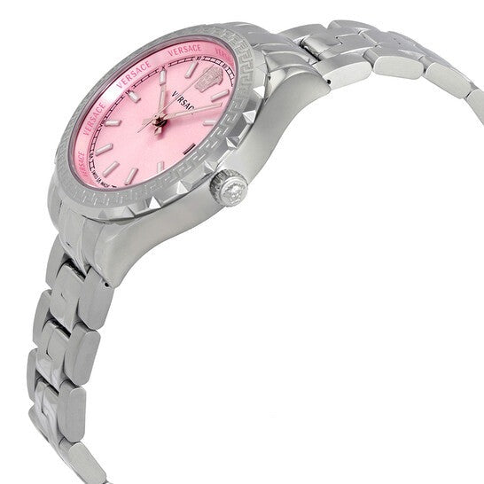  Shop Authentic Versace Hellenyium Pink Dial Silver Steel Strap Watch for Women - V12010015 - Luxxuri
