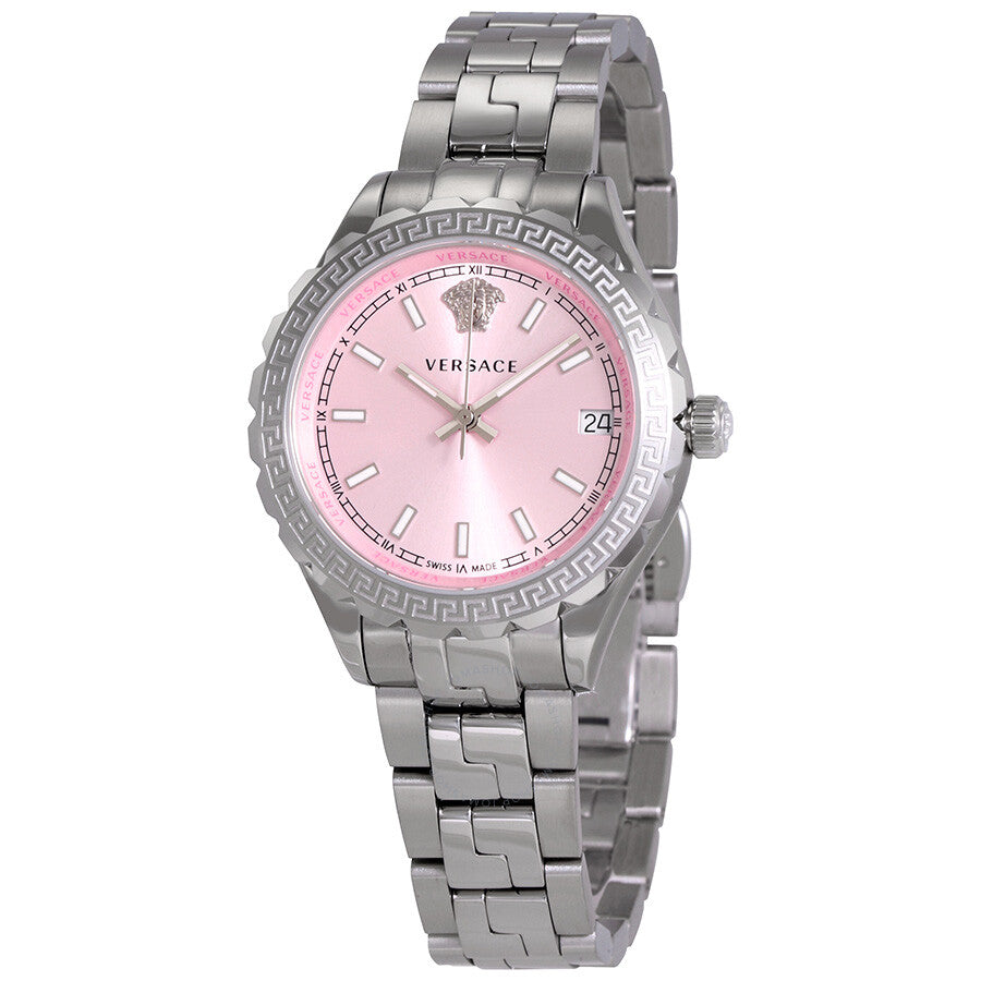  Shop Authentic Versace Hellenyium Pink Dial Silver Steel Strap Watch for Women - V12010015 - Luxxuri
