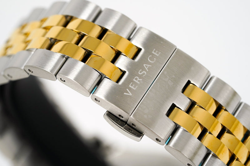  Shop Authentic Versace Hellenyium Quartz Green Dial Two Tone Steel Strap Watch For Men - VEVI00620 - Luxxuri