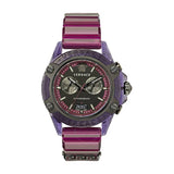  Shop Authentic Versace Icon Active Chronograph Black Dial Purple Rubber Strap Watch For Men - VEZ701423 - Luxxuri