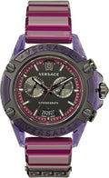  Shop Authentic Versace Icon Active Chronograph Black Dial Purple Rubber Strap Watch For Men - VEZ701423 - Luxxuri