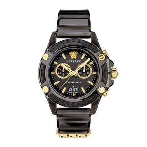  Shop Authentic Versace Icon Active Chronograph Black Dial Black Steel Strap Watch for Men - VEZ700421 - Luxxuri