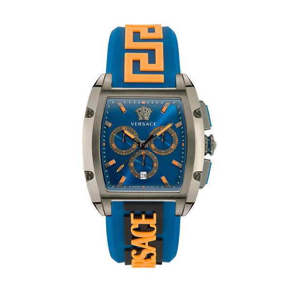  Shop Authentic Versace Iconic Dominus Chronograph Blue Dial Blue Rubber Strap Watch For Men - VE6H00323 - Luxxuri